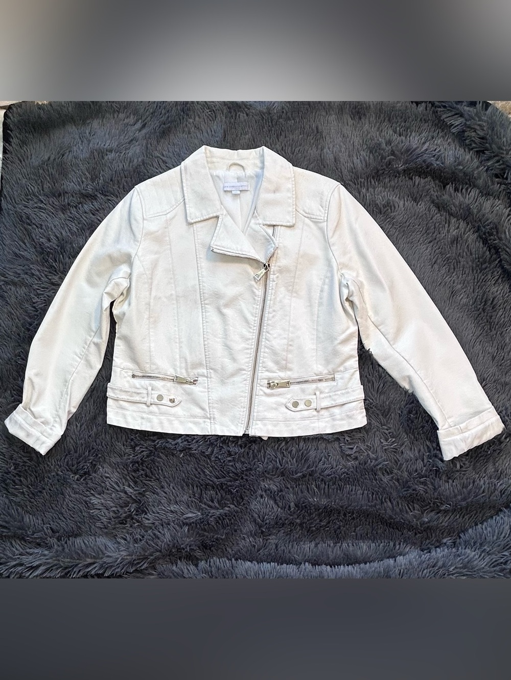 Vintage Faux Leather Moto Bomber Women’s Jacket from New York & Co. - XL